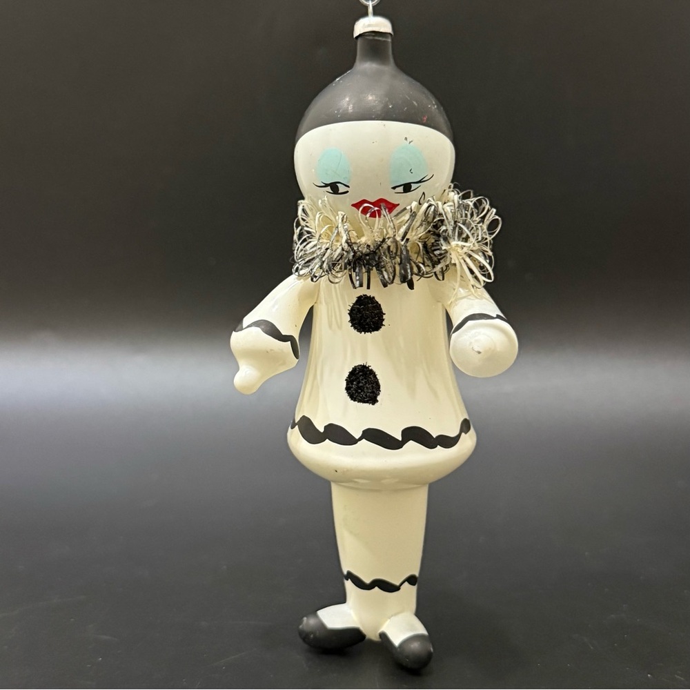 Rare Vintage Soffieria De Carlini Italy 6” Clown Pierrot Christmas Ornament